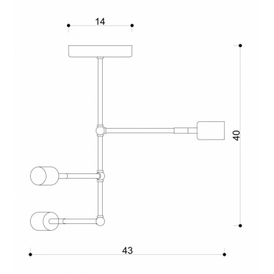 LOFT TUBO 2 lampa sufitowa kolorowe kable